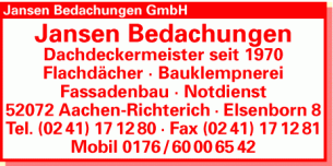 Flaschner Nordrhein-Westfalen: Jansen Bedachungen GmbH